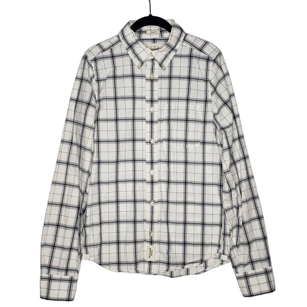 Vintage Y2K Abercrombie & Fitch Muscle Plaid Button Down Cotton Shirt Medium